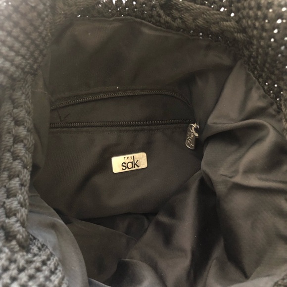 The Sak Black Crochet Tote with Interior Zip Pocket - Picture 4 of 9